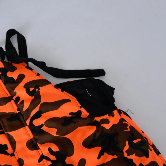 Vintage Winchester Neon Orange And Black Outdoor Camo Print Lined Overalls Med - Picture 12 of 16